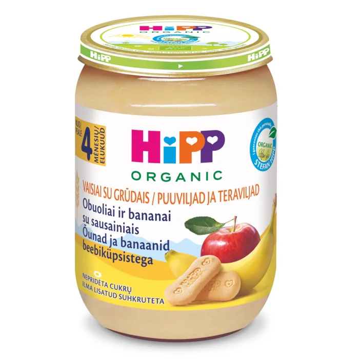 Āboli un banāni ar cepumiem Hipp BIO 190 g