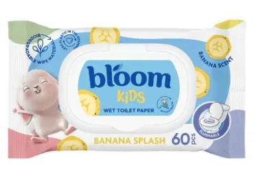 MITRAIS TUALETES PAPĪRS BĒRNIEM BLOOM BANANA 60GB.