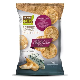 GALETES RICE UP BRŪNO RĪSU ČIPSI AR KARAM. BUMBIERU GAR. 60G