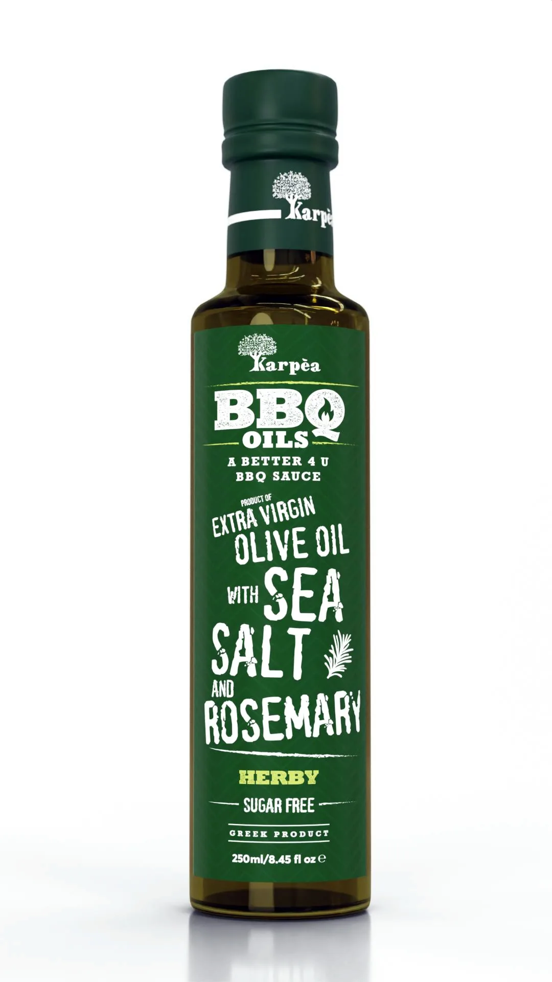 NEAPSTRĀDĀTA AUGSTĀKĀ LABUMA OLĪVEĻĻA KARPEA BBQ AR JŪRAS SĀLI UN ROZMARĪNU, 250ML