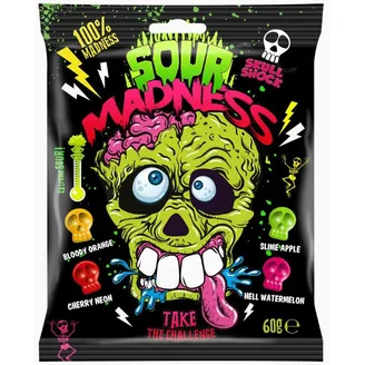 KARAMELES SOUR MADNESS SKĀBAS AR DAŽĀDĀM AUGĻU GARŠĀM 60G