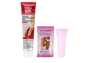 BELLE JARDIN VELVE SILK MAIGS MITRINOŠS DEPILĀCIJAS KRĒMS “ROŽU EKSTRAKTS + ZĪDA PROTEĪNI” 125ML