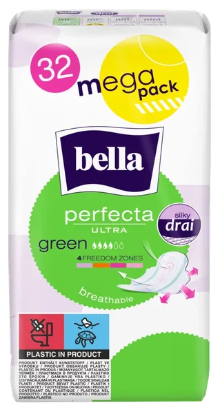 Bella Perfecta Ultra Green higiēniskās paketes, 32 gab.