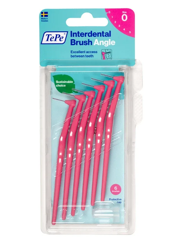 Tepe Interdental Brush Angle starpzobu birstītes 0,4 mm, rozā, 6 gab.
