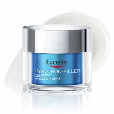 Eucerin Hyaluron-Filler +3X Effect mitrinošs nakts gēlkrēms ar hialuronskābi un vitamīnu B5 50 ml