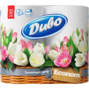 TUALETES PAPĪRS DIVO ECONOM 2 SLĀŅI 8RUĻĻI