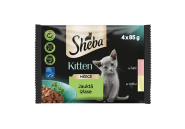 KONSERVĒTA KAĶU BARĪBA JAUKTĀ IZLASE SHEBA 4X85G