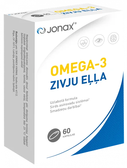 Jonax Omega-3 zivju eļļa kapsulas, 60 gab.