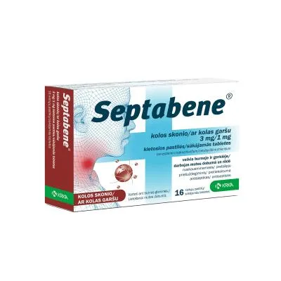 Septabene 3 mg/1 mg kolas garšu sūkājamās tabletes N16