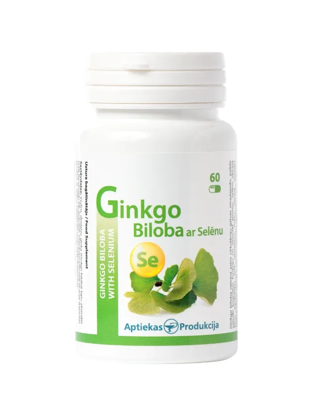 Ginkgo biloba ar selēnu, 60 kapsulas