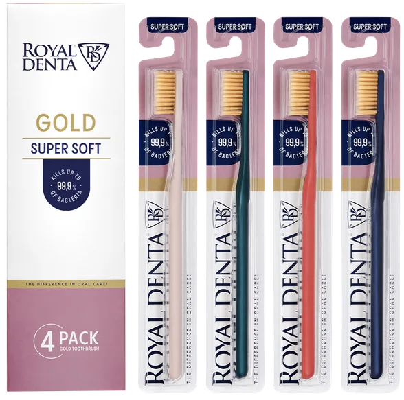 Royal Denta Gold Super Soft zobu birste, 4 gab.