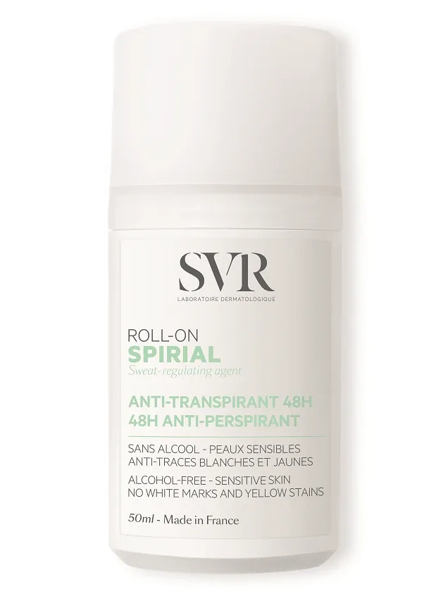 SVR Spirial Roll-On rullīšdezodorants pret mērenu vai intensīvu svīšanu, 50 ml