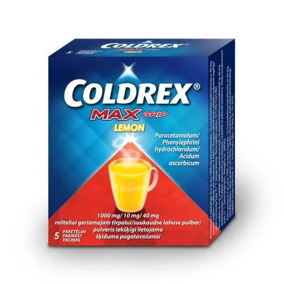 Coldrex Maxgrip Lemon 1000 mg/10 mg/40 mg pulveris N5
