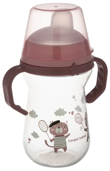 Canpol Babies Firstcup Bonjour Paris pink krūzīte ar rokturiem, 250 ml