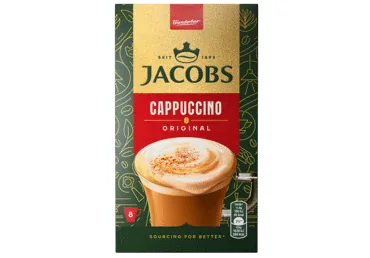 ŠĶĪSTOŠĀS KAFIJAS DZĒRIENS CAPPUCINO JACOBS 8X11,6G