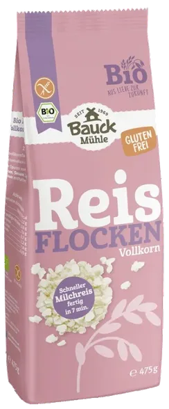 Bauck Hof pilngraudu rīsu pārslas, 475 g