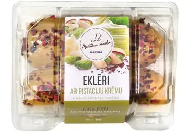 EKLĒRI AR PISTĀCIJU KRĒMU MEISTARA MARKA 2X60G
