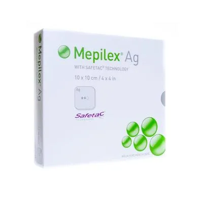 Mepilex Ag 10 x 10 cm antbakteriāls putu pārsējs brūcēm, čūlām 5 gb.