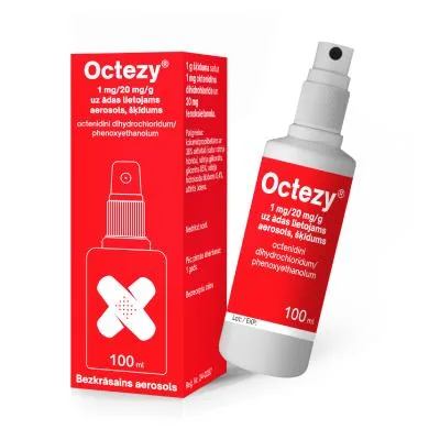 Octezy 1 mg/20 mg aerosols uz ādas lietojams 100 ml