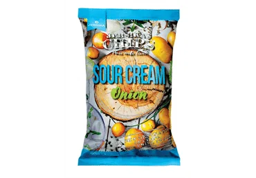 ČIPSI JERSIKA AR SKĀBO KĒJUMU UN SĪPOLIEM 90G
