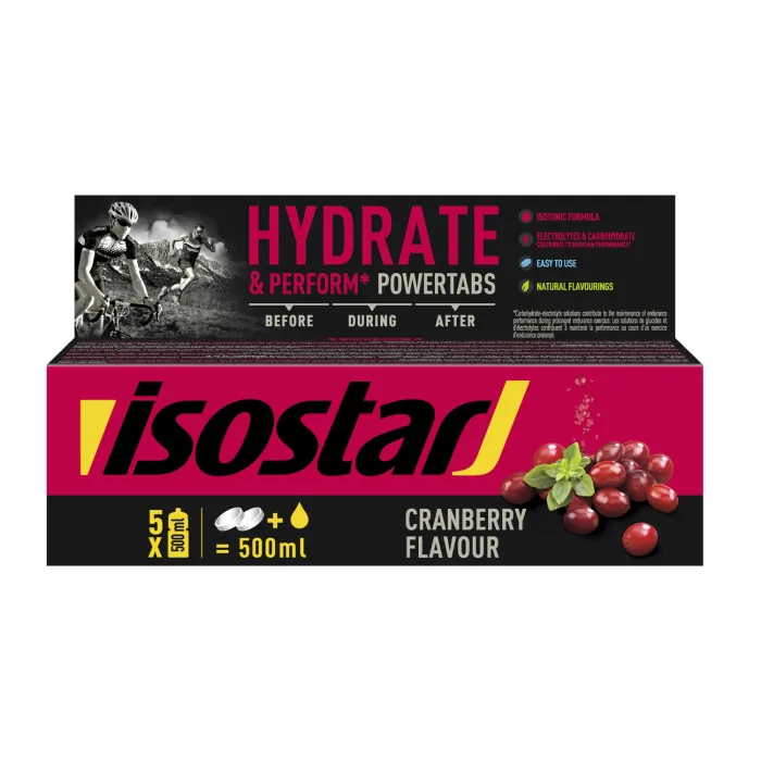 TABLETES ISOSTAR POWERTABS DZĒRVENES 10X12G AR SALDINĀTĀJU