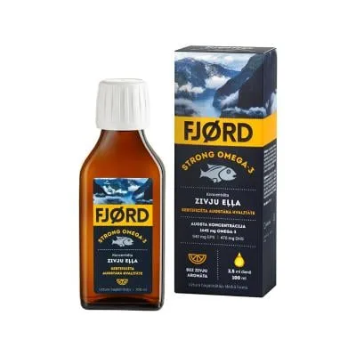 Fjord Strong Omega-3 zivju eļļa 100 ml