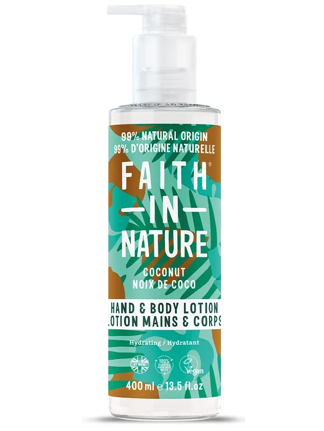 Faith In Nature kokosriekstu roku un ķermeņa losjons, 400 ml