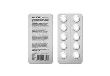 UZTURA BAGĀTINĀTĀJS PHARMA MARKET VALIDOL 10GAB.