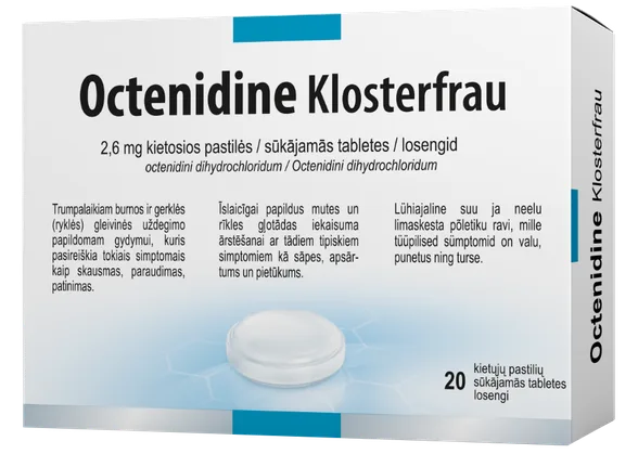 Octenidine klosterfrau 2,6 mg sūkājamās tabletes, 20 gab.