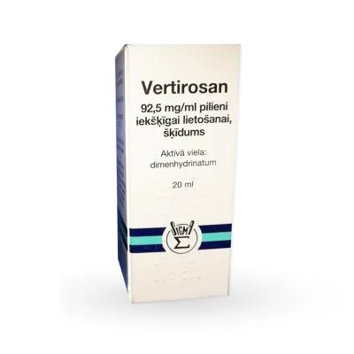 Vertirosan 92,5 mg/ml pilieni iekšķīgai lietošanai, šķīdums 20 ml
