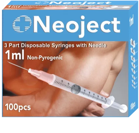 Neoject 1 ml U100/27 g insulīna šļirce, 100 gab.