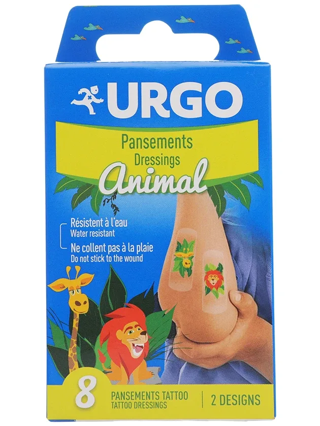 Urgo Tatoo ūdens izturīgs plāksteris bērniem 25 x 72 mm, 8 gb.