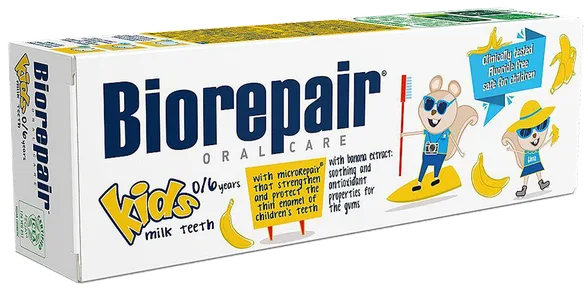 Biorepair Kids (banānu, 0-6 g.) zobu pasta, 50 ml