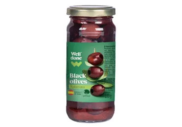 MELNĀS OLĪVAS BEZ KAULIŅIEM KALAMATA WELL DONE 220G