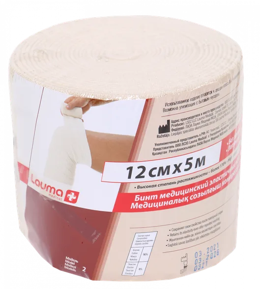 Lauma Medical 12 cm X 5 m elastīga medicīniskā saite, 1 gab.