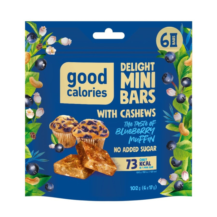 RIEKSTU BATONIŅI GOOD CALORIES MINI AR MELLENĒM 102G