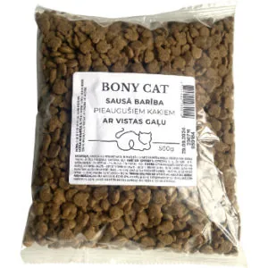 BARĪBA KAĶIEM PILNVĒRTĪGA SAUSĀ BONY CAT AR VISTAS GAĻA 500G