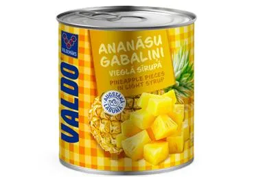 ANANASU GABALIŅI VIEGLĀ SĪRUPĀ VALDO 840G