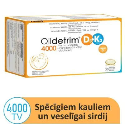 Olidetrim 4000 D3+ K2 omega-3 kapsulas N30