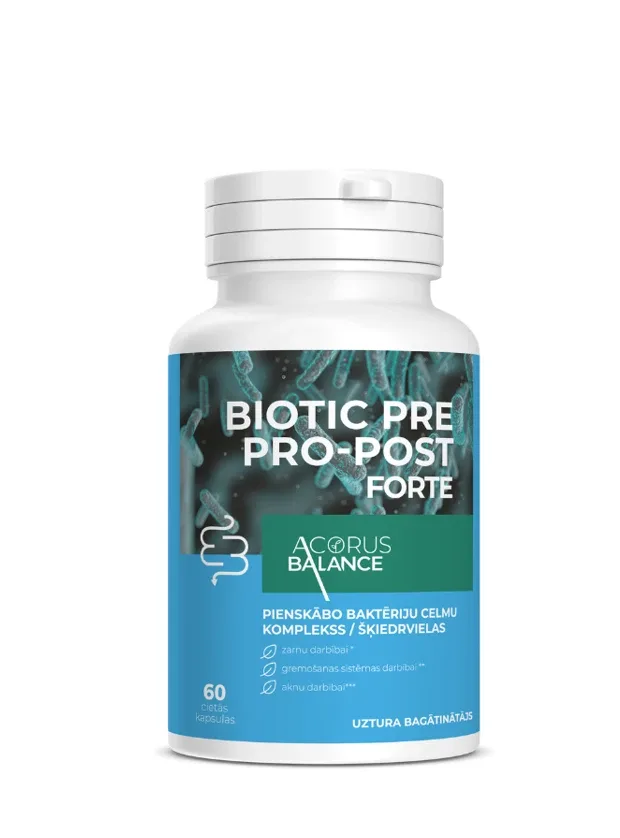 Acorus Balance Biotic Pre-Pro-Post forte kapsulas, 60 gb.