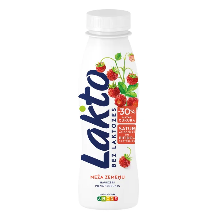 RAUDZĒTS PIENA PRODUKTS LAKTO MEŽA ZEMENE 270G