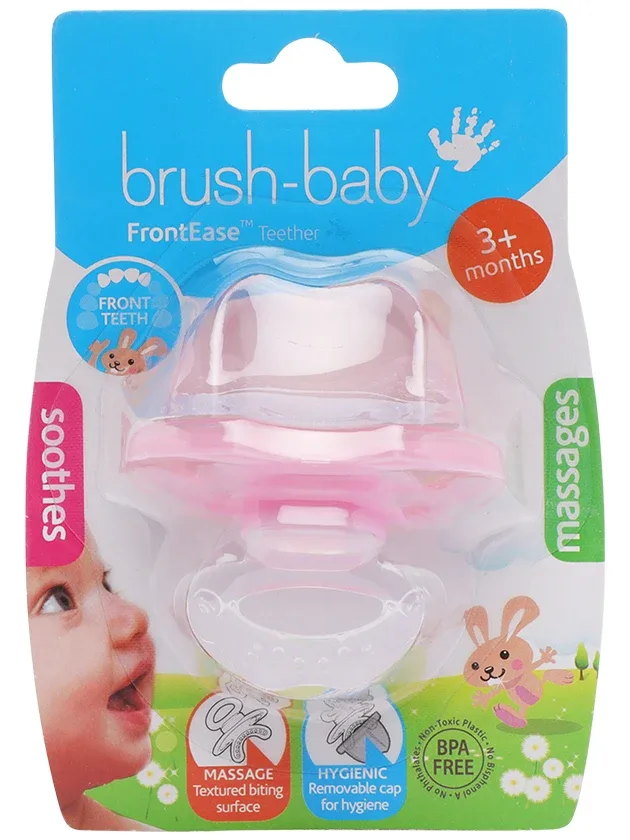 Brush-Baby priekšējo zobu un smaganu knupītis frontease rozā, 1 gb.