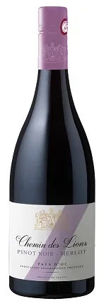 Sarkanvīns Chemin des Lions, pinot-merlot, IGP, sauss, 13%-12,5%, 0,75 l