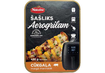 CŪKGAĻAS ŠAŠLIKS MAIGĀ MARINĀDĒ AEROGRILAM NĀKOTNE 430G