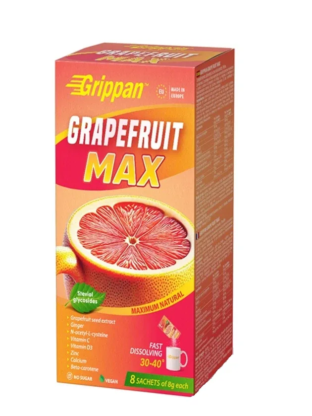 Grippan greipfrūts max pulveris, 8 x 8 g