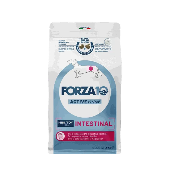 FORZA10 Active Vetdiet Intestinal mini/toy, suņiem sausā barība, 1,5 kg