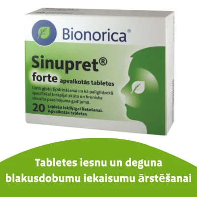 Sinupret Forte apvalkotās tabletes N20