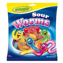 KONFEKTES WOOGIE SOUR WORMS 250G