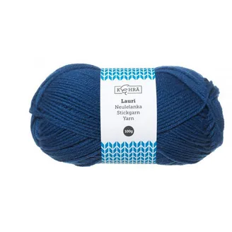 Пряжа Kehrä 75% шерсть 25% полиамид, тёмно-синяя, 100 г