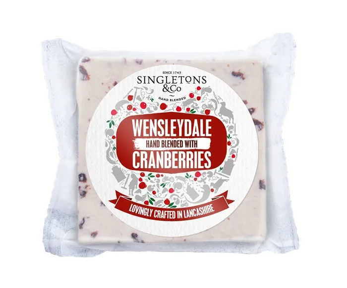 SIERS WENSLEYDALE SINGLETONS AR DZĒRVENĒM, 200G